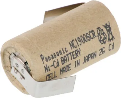 Image de Batterie rechargeable Panasonic Sub-C 1,2 V 1900 mAh NC-1900SCR, enveloppe en carton Z, cosse à souder