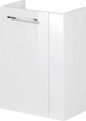 Produktbild von Fackelmann SCENO Waschbeckenunterschrank schmal  Unterschrank für Waschtisch im Gäste-WC (44 cm x 60 cm x 24,3 cm)  Türanschlag links  SBC Badezimmerschrank hängend in Weiß