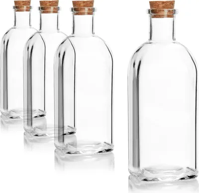 Produktbild von COM-FOUR® 4x Glasflasche 500 ml mit Korken - leere Flasche mit Korkenverschluss