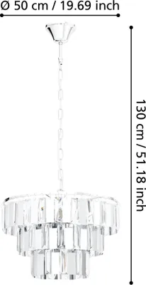 Obrázok produktu pre EGLO Erseka, Flexibilné uchytenie, Chróm, Priehľadná, Chróm, Priehľadná, Oceľ, Kryštál, Vnútorný