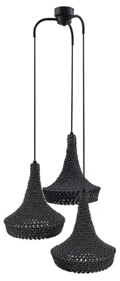 Zdjęcie produktu dla Żyrandol MAHAKA szary 3xE27x20W tkanina wym:175x50x50cm IP20 Shilo