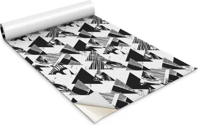 Immagine prodotto di Pellicola autoadesiva per mobili - Pellicola decorativa - Mobili da tavola - Tagliabile su misura - Triangoli a fantasia - 100 x 50 cm