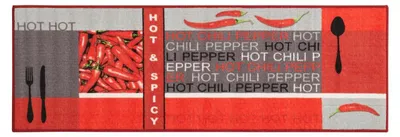 Küchenläufer Chili-Design Hot & Spicy 67x250 cm rot