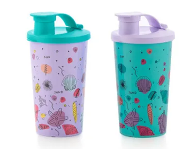 Produktbild von TUPPERWARE Trinkbecher 2x 330 ml Muscheln Kinder Becher Türkis und Lila