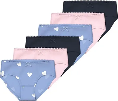 Produktbild von Name It Hearts Slip 6 Einheiten Mehrfarbig 11-12 Years Mädchen Mehrfarbig 11-12 Years