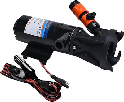 Produktbild von Zerkleinererpumpe fuer Wohnmobile, 24 V, selbstansaugende Abwasserpumpe, 3-Zoll-Wassereinlass, doppeltes Vierblattblatt, 45 l Gleichstrom, elektrische Abwasserpumpe fuer Wohnmobil, Wohnmobil, Wohnmobil, Abfallzerkleinererpumpe