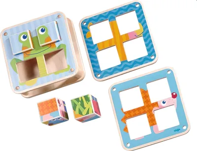 Obrázok produktu pre Záhradné zvieratá kocka puzzle