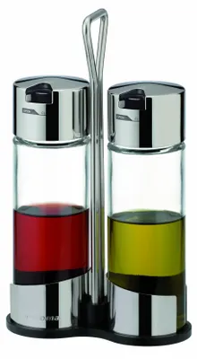 Öl- und Essigset Club, 12,4x6,1x21,2 cm, silber/schwarz, 600 ml