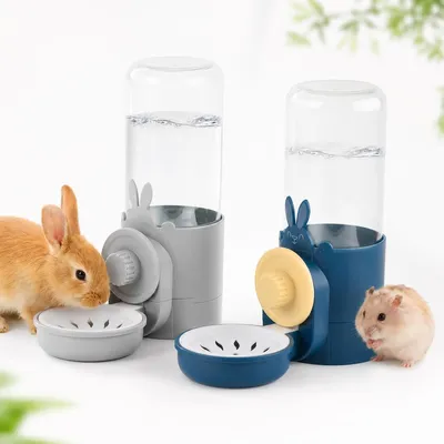 Produktbild von Kaninchen Trinkflasche 500ml, auslaufsichere Kleintier Trinkflasche mit Kugelventil, hängender Wasserspender für Hamster, Meerschweinchen und Käfige,2