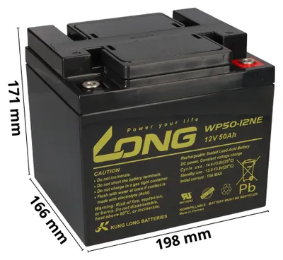 Obrázok produktu pre Náhradná batéria pre Invacare Auriga a Orion 2x Kung Long 12V 50Ah olovená batéria AGM VRLA odolná voči cyklom