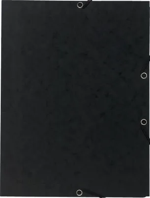 Image de Exacompta 25x Chemise à élastique 3 rabats carte lustrée 355gm2 A4 Noir 55401E