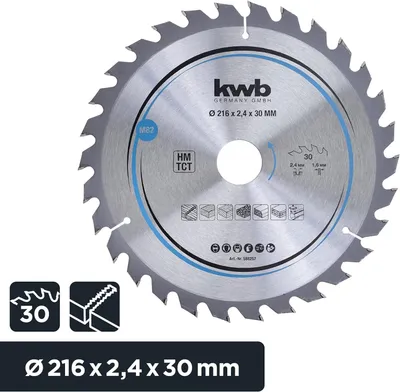 Immagine prodotto di kwb 588257 Lama circolare in metallo duro 216 x 30 mm 1 pz