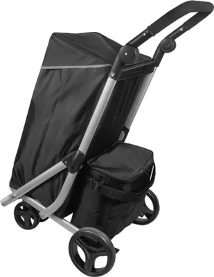 Produktbild von 48 L Einkaufswagen + 12 L Kühltasche Einkauf Trolley Trolley Tasche Aluminium Stabil Groß