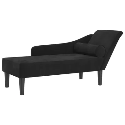 Produktbild von Chaiselongue mit Kissen Schwarz Samt