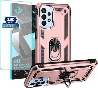 Produktbild von Armor Outdoor Handyhülle für Samsung Galaxy A23 5G Handy Panzer Case Schutzhülle mit 9H Displayglas Displayschutz Farbe: Rosegold