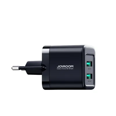 Image de Joyroom chargeur secteur 2x USB-A, 12W, 2.4A, noir