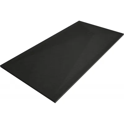 Zdjęcie produktu dla Mexen Stone+ brodzik kompozytowy prostokątny 180 x 100 cm, czarny, maskownica czarna - 44701018-B