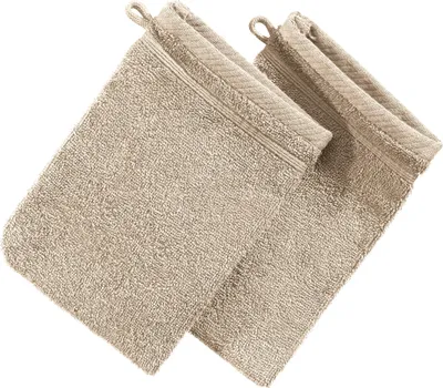 Produktbild von Erwin Müller Waschhandschuh Heidelberg" 2er-Pack beige 15x21 cm"
