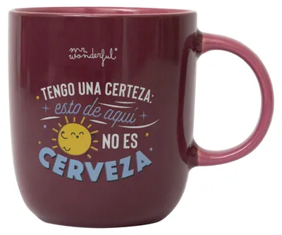 Keramikbecher mit Spruch, mehrfarbig, 370 ml