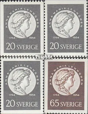 Produktbild von Briefmarken Schweden 1954 Mi 394C,Do,Du,395C (kompl.Ausg.) postfrisch Lenngren