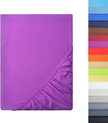 Produktbild von NatureMark - Mikrofaser SPANNBETTLAKEN viele Größen und Farben Markenware (120 X 200, Lila)