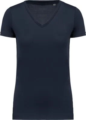 Produktbild von Kariban Damen-T-Shirt Supima® mit V-Ausschnitt und kurzen Ärmeln
