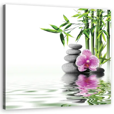 Produktbild von Leinwandbild Zen-Orchidee 30x30 Feeby Weiß bild für die wand bereit zum aufhängen