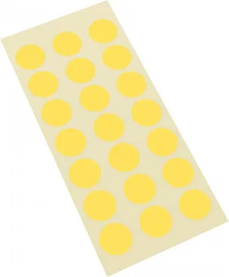 Produktbild von Dreifke® Aufkleber I Markierungspunkt, blanko, gelb, Haftpapier, ablösbar, Ø ...