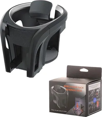 Immagine prodotto di Portabottiglie e lattine da auto 2 in 1, salvaspazio, nero