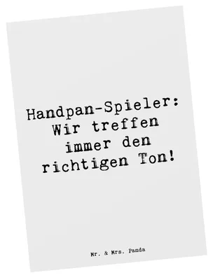 Produktbild von Mr. & Mrs. Panda Postkarte Spruch Handpan Spieler - Weiß - Geschenk, Musiker, Lernen, einzelkarte, Postkarten, Harmonie, Instrument, Klangschalen, Meditation, Musik