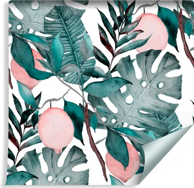 Produktbild von 10m VLIES TAPETE Rolle Aquarell Früchte Grüne Blätter NATUR XXL