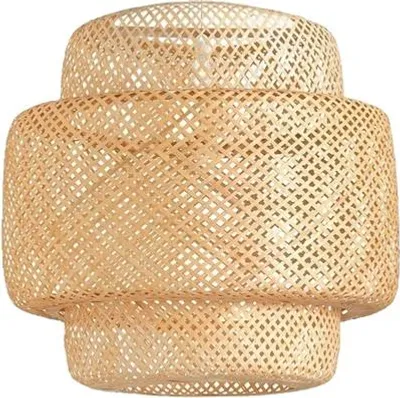 Zdjęcie produktu dla Bambusowa lampa wisząca, naturalny design, regulowana wysokość zawieszenia, 40 cm, bez żarówki