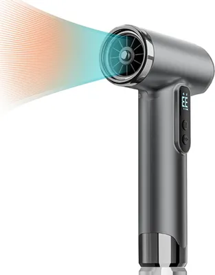 Productafbeelding van Draadloze Föhn, 100.000 RPM Snelle Föhn, 15000 MAh Oplaadbare Föhn, 200 W Batterijgevoede Ionische Föhn met Diffuser voor Buiten Reizen Kamperen (Svart)