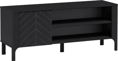 Produktbild von BETTSO Stilvoller kleiner RTV LUMI-Schrank Schwarz für das Wohnzimmer
