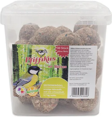 Produktbild von Pfiffikus Meisenknödel Nuss ohne Netz 30 Stück im Eimer