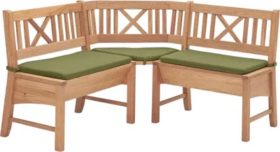 Produktbild von Eckbank Deborah aus Massivholz 135 x 135 x 87 Küchenbank massiv Buche lackiert/Grün 12147-135135-grün