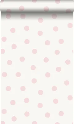 Obrázok produktu pre Origin Wallcoverings tapety bodky biela a ružová 53 cm x 10,05 m