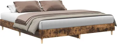 Produktbild von Bettgestell ohne Matratze Räuchereiche 160x200 cm Holzwerkstoff