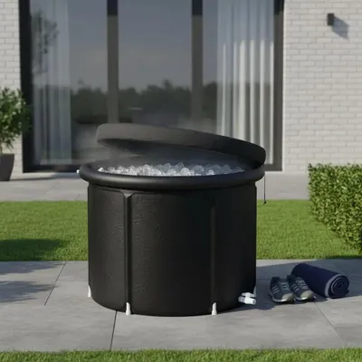 Obrázek produktu pro Přenosná vana s chladnou vodou - Nafukovací vana na ledové koupele o objemu 330 litrů - Skládací - Pro sportovce a regeneraci - 85 x 75 cm - Plast, snadná montáž