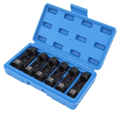 Obrázok produktu pre 6-dielna sada nástrčných kľúčov na matice tlmičov, 16 mm, 18 mm, 19 mm, 21 mm, 22 mm, 24 mm, sada náradia na demontáž tlmičov