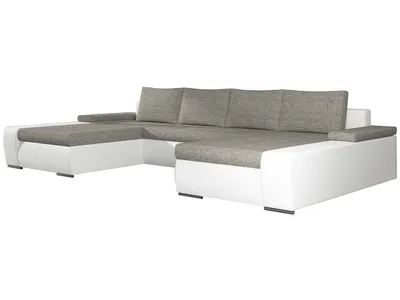 Produktbild von NABBI Ecksofa U mit Zerlegung ein Lagerraum Melfi L / P - grau (Berlin 01)/ weiß (weich 17)