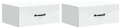 Produktbild von "2026 Moderne"Wandmontierter Nachttisch 2er-set elegantes Design - Nachtschrank - für Schlafzimmer - Weiß 49x34,5x20cm - Nachttische & -schränke DEMöbel196339