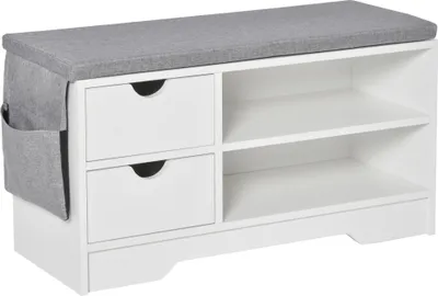 Immagine prodotto di HOMCOM Scarpiera Panca Scarpiera in Legno Bianco Mobile Scarpiera
