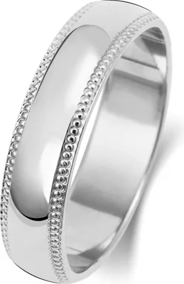 Produktbild von 18 Karat (750) Weißgold 5mm D-Form Milgrain Herren/Damen - Trauring/Ehering/Hochzeitsring, 55 (17.5); TRS1880218KWRSO