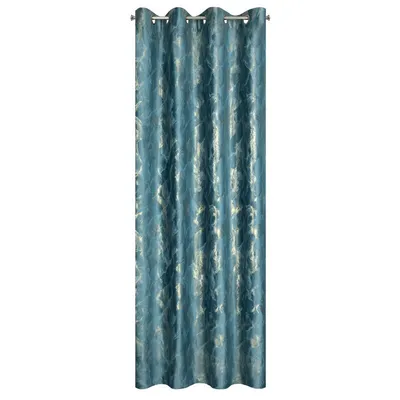 Produktbild von Zasłona na przelotkach z metalicznym nadrukiem MELODY 140X250 ciemnoturkusowa