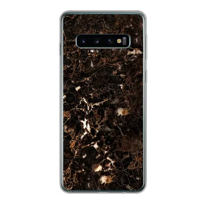 Produktbild von MuchoWow® Handyhülle Schutzhülle Hülle für Samsung Galaxy S10 Marmor - Schwarz - Gold Silikon Softcase Handy Hülle - Handytasche