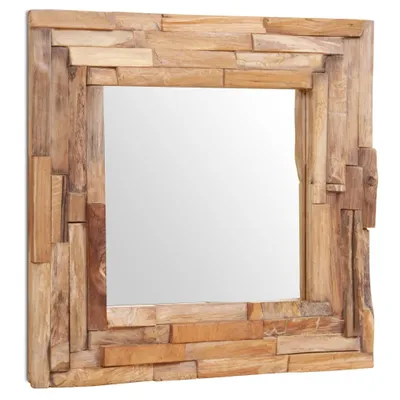 Produktbild von vidaXL Dekorativer Spiegel Teak 60 x 60 cm Quadratisch