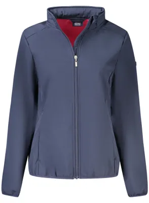 Produktbild von Damen Softshell-Jacke in Blau mit abnehmbarer Kapuze und Fleece