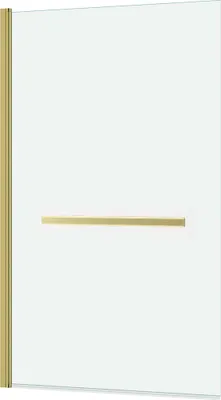 Image de Pare baignoire Rabattable avec porte-serviette 70x120 cm - Profilé Or Brossé - Verre 4 mm