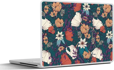 Produktbild von MuchoWow® Laptop Aufkleber Sticker Cover Botanisch - Vintage - Blumen 30x22 cm - Laptop-Sticker